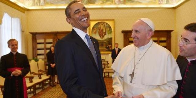 أول لقاء بين البابا فرنسيس واوباما في الفاتيكان