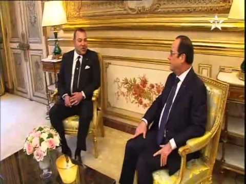 لقاء العاهل المغربي مع الرئيس الفرنسي