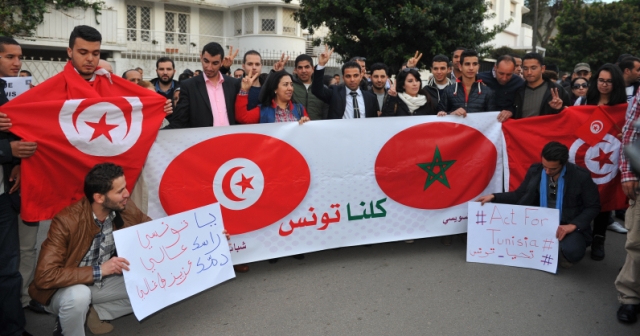 وقفة في الرباط للتضامن مع الشعب التونسي
