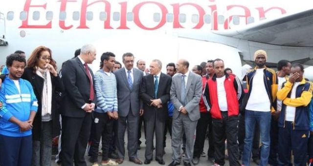 عودة الإثيوبيين الذي كانوا محتجزين في ليبيا إلى بلادهم
