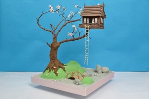 tree house gravity cake http://www.thecakemakeryshop.co.uk/classes/gravity-defying-cake-class-17th-18th-19th-june-2015/