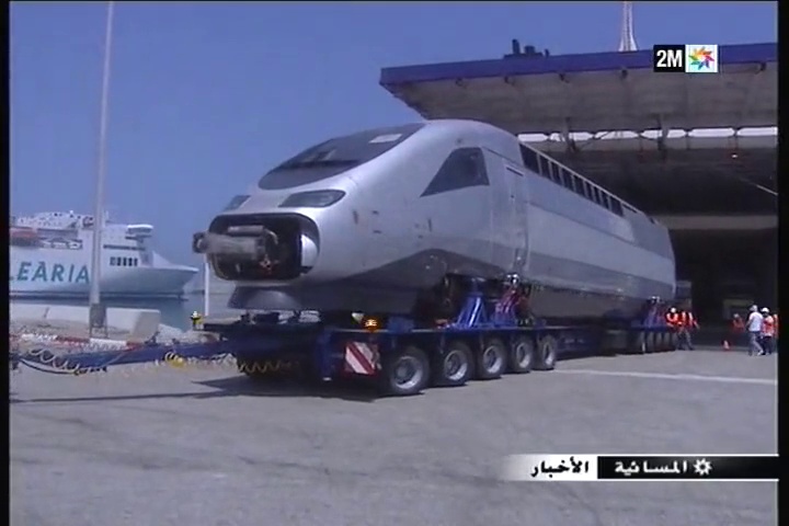 وصول أولى عربات القطار فائق السرعة إلى ميناء طنجة