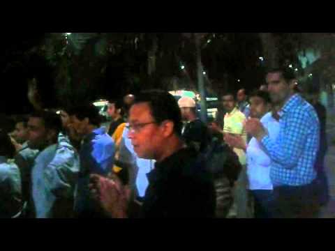 موظفو وكالة التنمية الاجتماعية يحتجون ليلا أمام وزارة الحقاوي