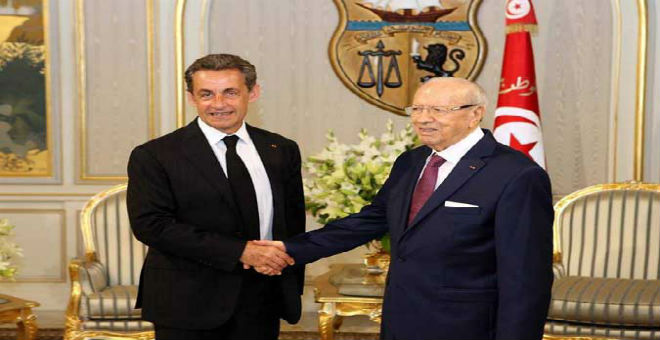 ساركوزي يلتقي السبسي ويدعو لدعم الديمقراطية الناشئة في تونس