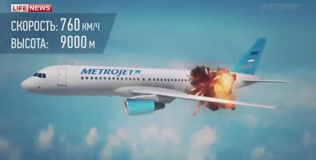شاهد: أول فيديو يوضح طريقة تفجير الطائرة الروسية المنكوبة بسيناء