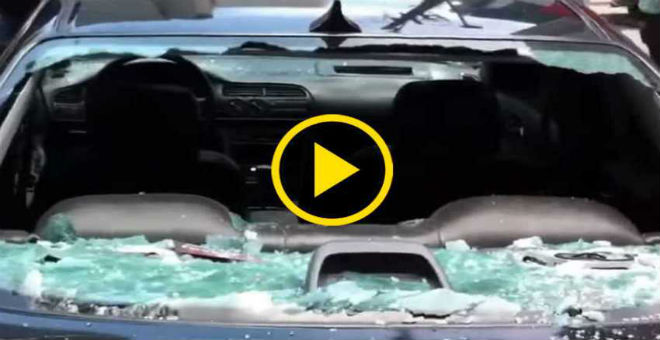 بالفيديو: برازيلية تحطم سيارة زوجها بسبب خيانته