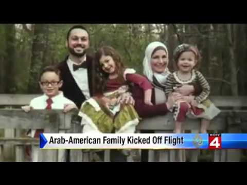 طرد عائلة مسلمة من طائرة أمريكية بداعي سلامة الركاب !!