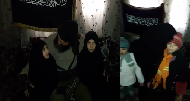 فيديو صادم: والدان يجهزان طفلتيهما لهجوم انتحاري بدمشق