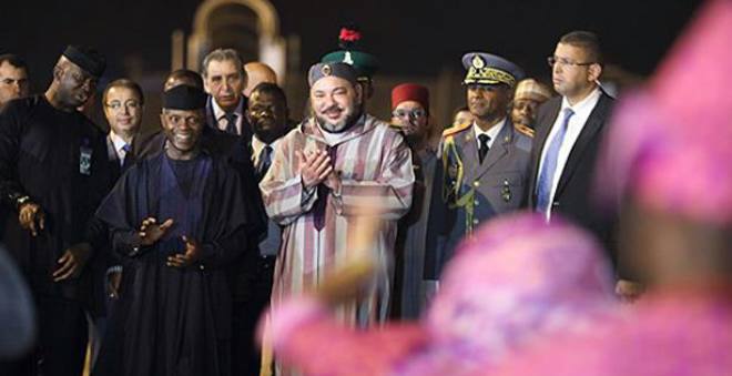 مراسم وصول الملك محمد السادس الى نيجيريا