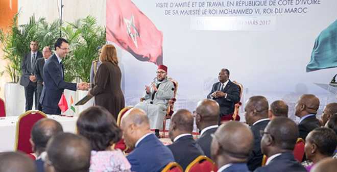 الملك والرئيس الإيفواري يترأسان أشغال مجموعة الدفع الاقتصادي كوت ديفوار - المغرب