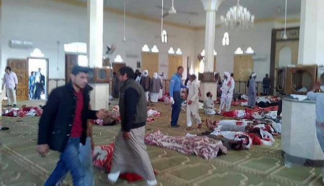 التلفزيون المصري: عدد ضحايا تفجير مسجد العريش بلغ 235 والحصيلة في ارتفاع