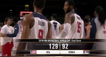نهائي كرة السلة أمريكا -صربيا : 129-92