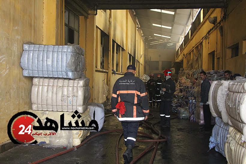 حريق في مصنع للأغطية في الدار البيضاء