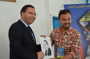 الفنان محمد الخو مع مصطفى الخلفي، وزير الاتصال