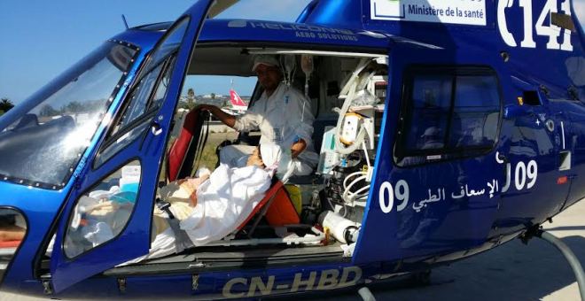مروحية طبية تنقذ سيدة مغربية تعرضت لأزمة ربو حادة