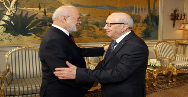 تونس: السبسي يستقبل الجعفري وزير خارجية العراق