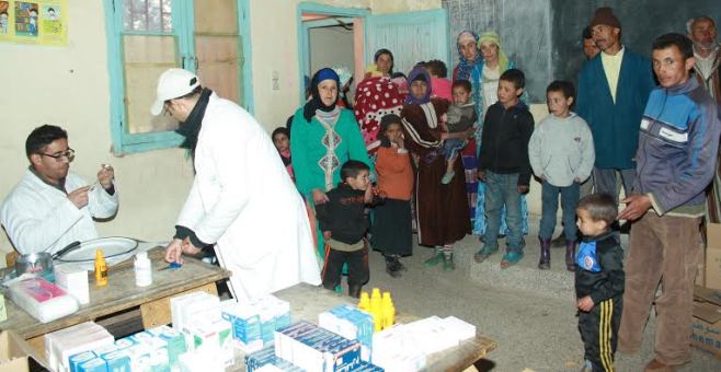 قافلة طبية بإقليم الحوز على متن مروحية لوزارة الصحة المغربية