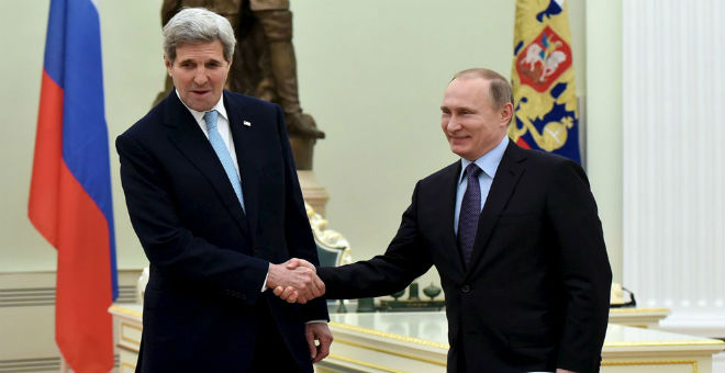 كيري يلتقي بوتين في موسكو لبحث الملف السوري