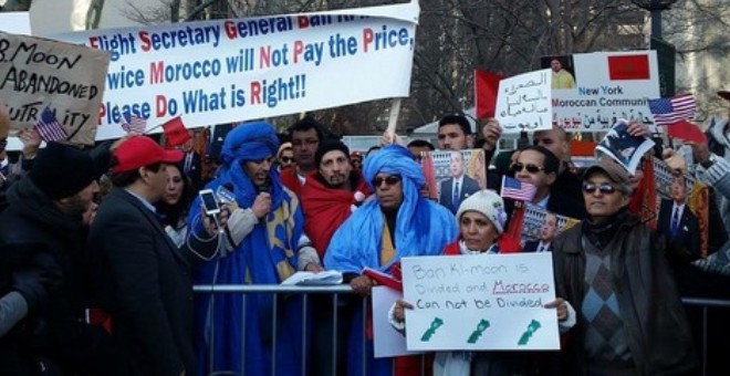 برلمانيات مغربيات تشاركن في وقفة احتجاجية  في نيويورك ضد تصريحات بان كي مون