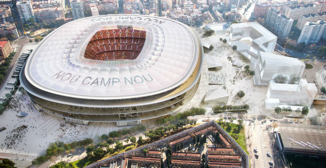 بالصور..برشلونة يكشف ملعب الكامب نو الجديد