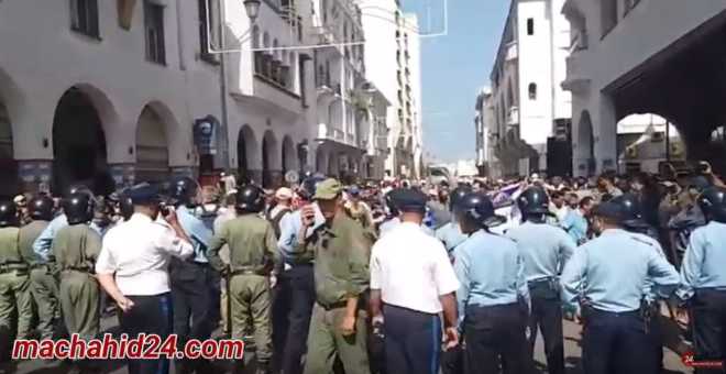 الأمن يحاصر مسيرة تنسيقية إسقاط التقاعد بالرباط