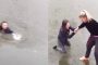بالفيديو.. فتاة تتعرض لحادث مروع على الجليد