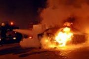 مصرع شرطي حرقا داخل سيارته بعد اصطدامه بشاحنة لنقل 