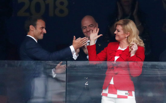 رئيسة كرواتيا تهنئ ماكرون بالفوز بمونديال 2018 وتعتبر منتخبها صنع التاريخ