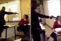 فيديو صادم لطالب يصوب مسدسا إلى رأس معلمته !