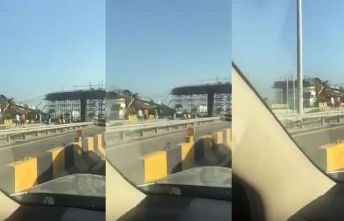 بالفيديو.. انهيار جسر فوق شاحنة بهذا البلد العربي