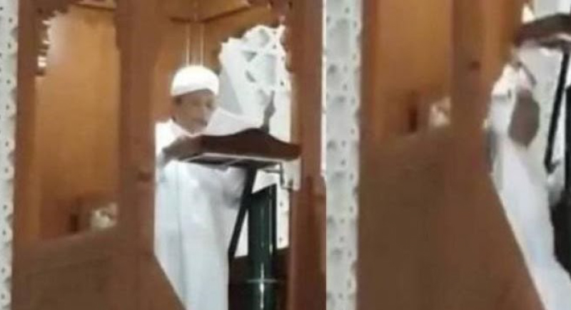 بالفيديو.. وفاة خطيب مسجد أثناء إلقائه خطبة الجمعة