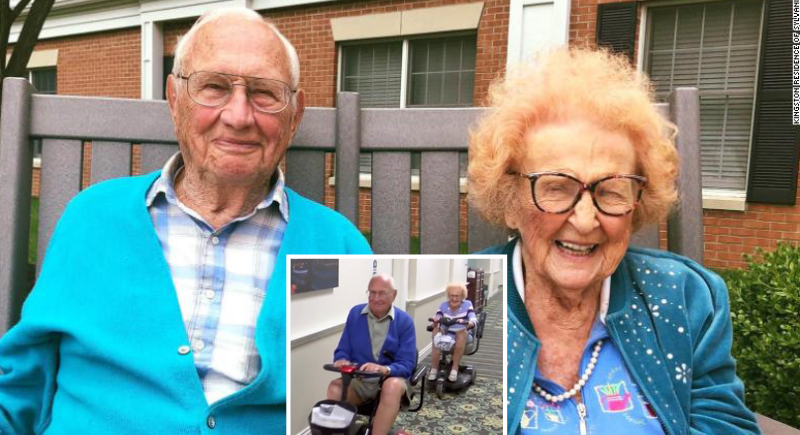عاشقان يكللا قصة حبهما بالزواج بعد تجاوزهما الـ 100 عام
