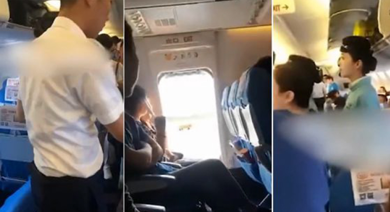 بالفيديو... امرأة تفتح مخرج طوارئ الطائرة أثناء إقلاعها