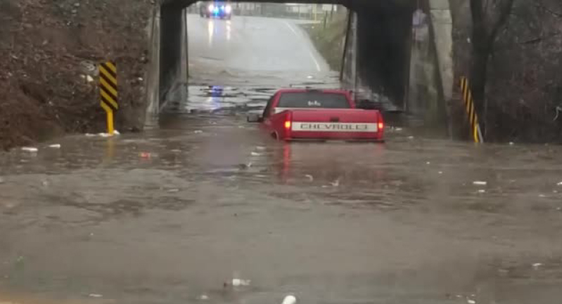 بعد قرار غبي.. سائق يغرق سيارته في بركة من الماء (فيديو)