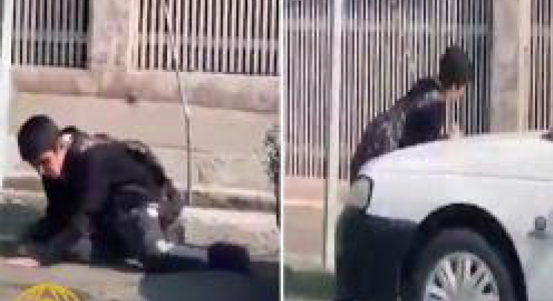 فيديو.. لحظة سقوط طفل إيراني على الأرض بسبب كورونا