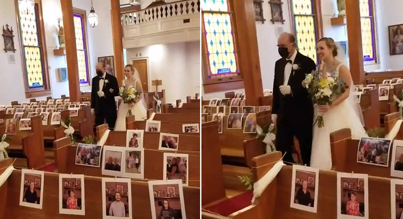 الأزواج يواصلون ابتكار حفلات زفاف غير مألوفة بسبب كورونا (فيديو)