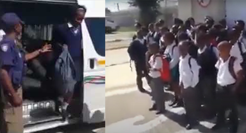 إلقاء القبض على سائق نقل 46 تلميذا في حافلة صغيرة (فيديو)