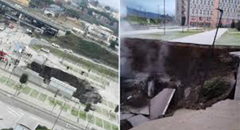 انهيار مأوى سيارات بمستشفى في نابولي (فيديو)