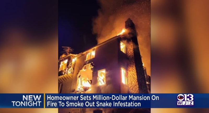 أمريكي أراد طرد الثعابين بالدخان فأحرق منزلا يتجاوز سعره مليون دولار