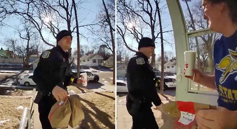 بعد القبض على السائق الأصلي.. شرطي يُكمل إيصال الطلبات للزبائن (فيديو)