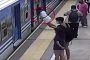 سيدة تنجو من الموت بأعجوبة بعد سقوطها أسفل قطار المترو (فيديو)