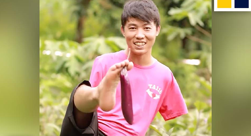 صيني من ذوي الاحتياجات الخاصة يقوم بمهام مذهلة (فيديو)