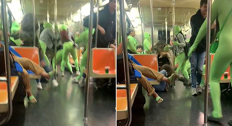 هجوم غريب في مترو نيويورك بواسطة عصابة 