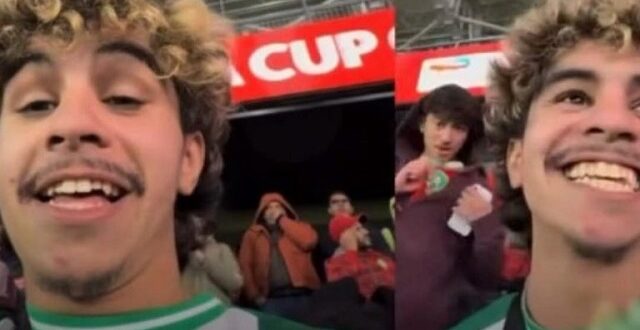 يبول مشجع جزائري في المغرب