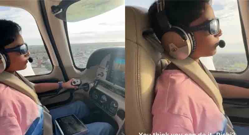 طفل 11 عاماً يقود طائرة ببراعة مذهلة